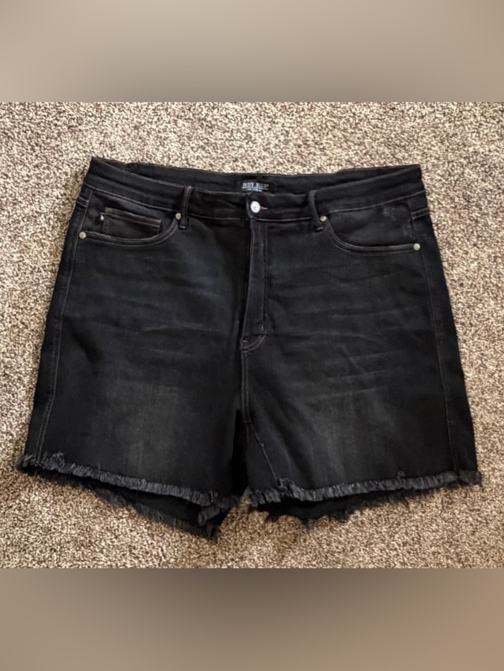 Judy Blue Black Distressed Hem Denim Cutoff Shorts